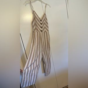 Tan & White Jumpsuit
